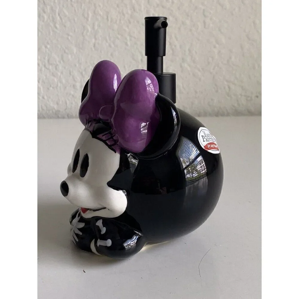 Disney‎ Minnie Mouse Halloween Skeleton Ceramic Soap Lotion Dispenser NEW